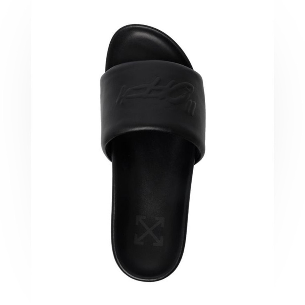 Off white Black Slide Sandals